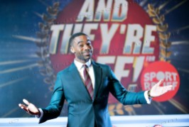 © Sandy young Photography 07970 268944 TV Game Show - And They're Off, being filmed at BBC Scotland, Glasgow. PICTURED presenter Ore Oduba. E: sandyyoungphotography@gmail.com W: www.scottishphotographer.com